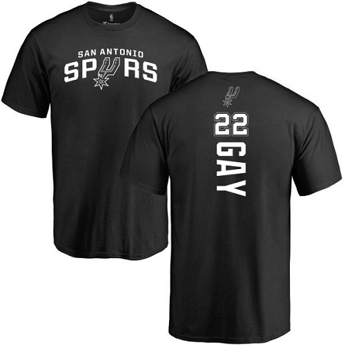 NBA Nike San Antonio Spurs #22 Rudy Gay Black Backer T-Shirt