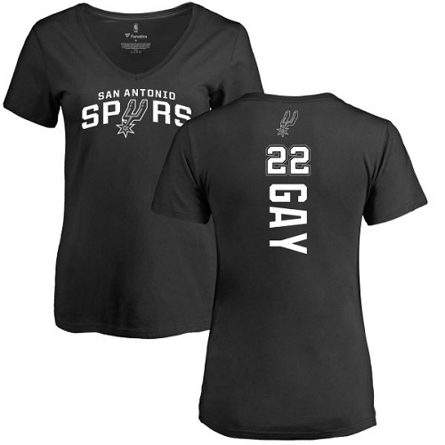 NBA Women's Nike San Antonio Spurs #22 Rudy Gay Black Backer T-Shirt