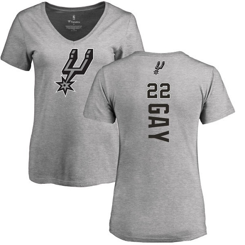NBA Women's Nike San Antonio Spurs #22 Rudy Gay Ash Backer T-Shirt
