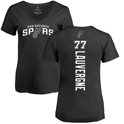 NBA Women's Nike San Antonio Spurs #77 Joffrey Lauvergne Black Backer T-Shirt