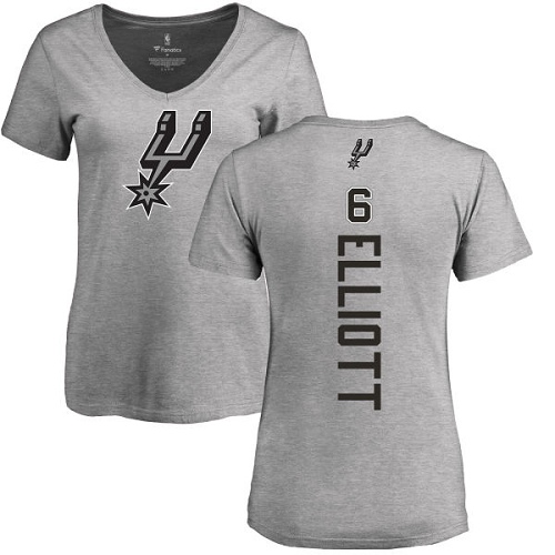 NBA Women's Nike San Antonio Spurs #6 Sean Elliott Ash Backer T-Shirt