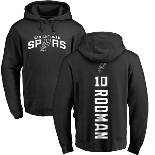 NBA Nike San Antonio Spurs #10 Dennis Rodman Black Backer Pullover Hoodie