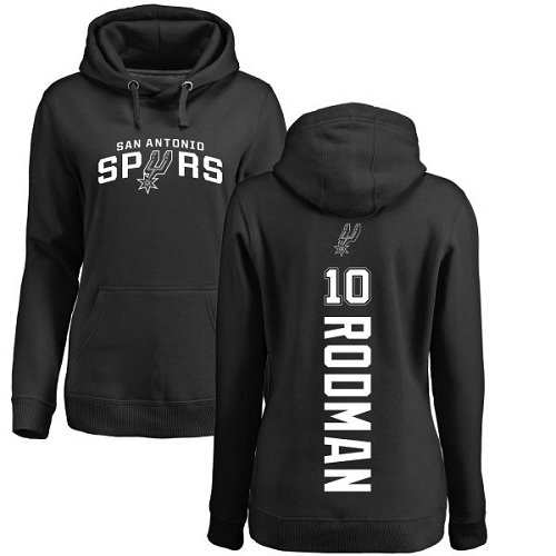 NBA Women's Nike San Antonio Spurs #10 Dennis Rodman Black Backer Pullover Hoodie