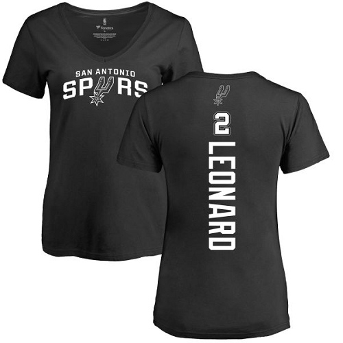 NBA Women's Nike San Antonio Spurs #2 Kawhi Leonard Black Backer T-Shirt