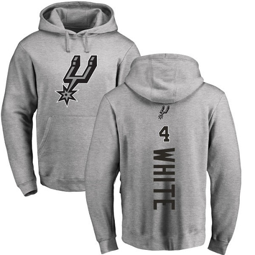 NBA Nike San Antonio Spurs #4 Derrick White Ash Backer Pullover Hoodie