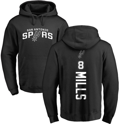 NBA Nike San Antonio Spurs #8 Patty Mills Black Backer Pullover Hoodie