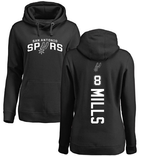 NBA Women's Nike San Antonio Spurs #8 Patty Mills Black Backer Pullover Hoodie