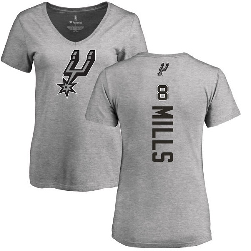 NBA Women's Nike San Antonio Spurs #8 Patty Mills Ash Backer T-Shirt