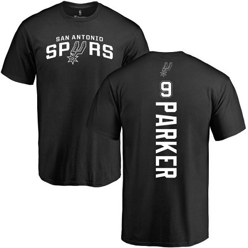 NBA Nike San Antonio Spurs #9 Tony Parker Black Backer T-Shirt