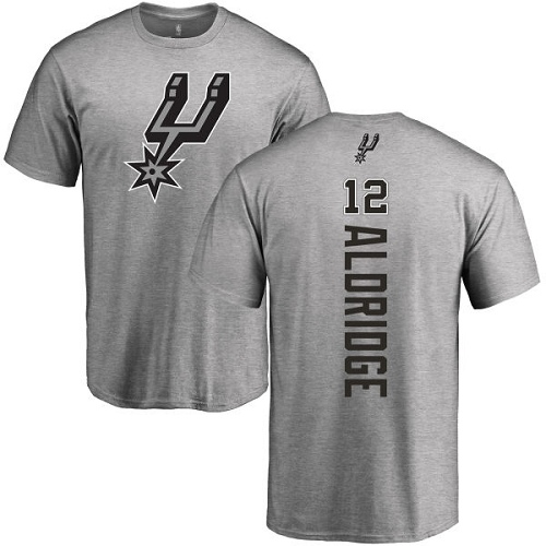 NBA Nike San Antonio Spurs #12 LaMarcus Aldridge Ash Backer T-Shirt
