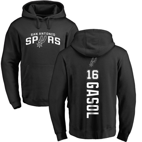 NBA Nike San Antonio Spurs #16 Pau Gasol Black Backer Pullover Hoodie