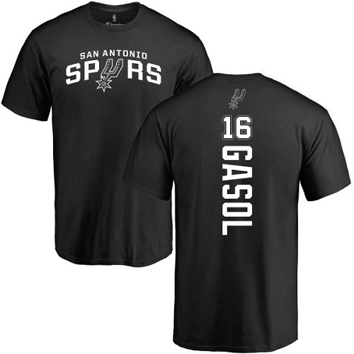 NBA Nike San Antonio Spurs #16 Pau Gasol Black Backer T-Shirt