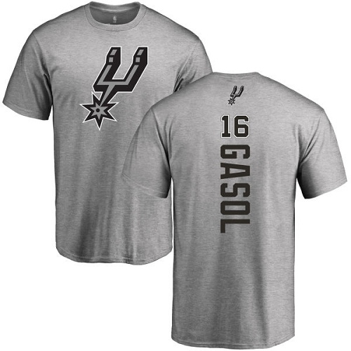 NBA Nike San Antonio Spurs #16 Pau Gasol Ash Backer T-Shirt