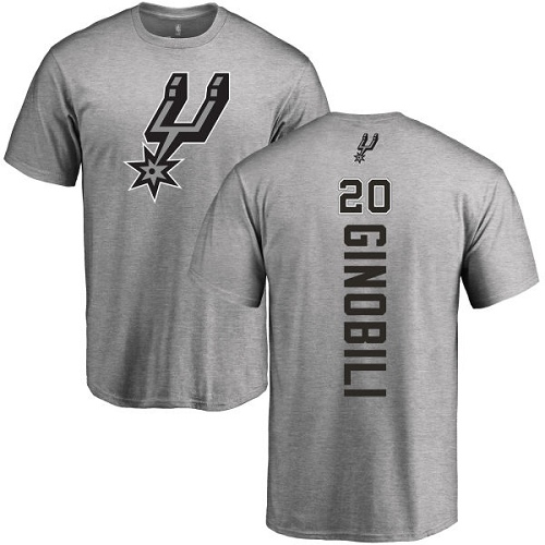 NBA Nike San Antonio Spurs #20 Manu Ginobili Ash Backer T-Shirt