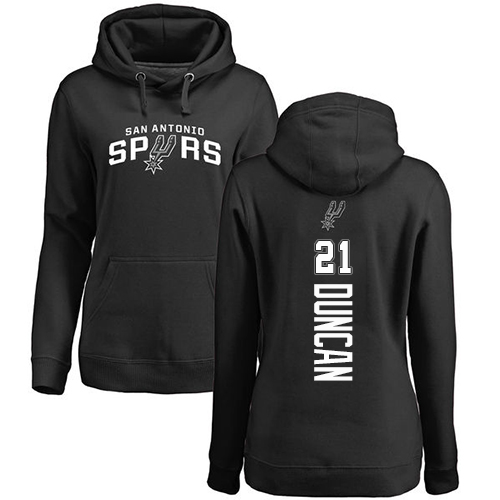 NBA Women's Nike San Antonio Spurs #21 Tim Duncan Black Backer Pullover Hoodie