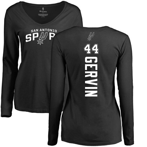 NBA Women's Nike San Antonio Spurs #44 George Gervin Black Backer Long Sleeve T-Shirt