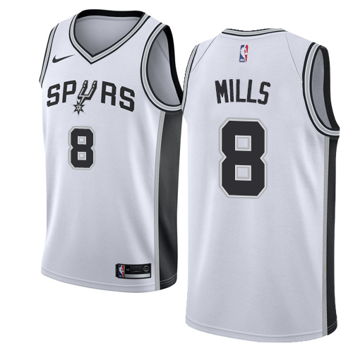 Men's Nike San Antonio Spurs #8 Patty Mills Authentic White Home NBA Jersey - Association Edition