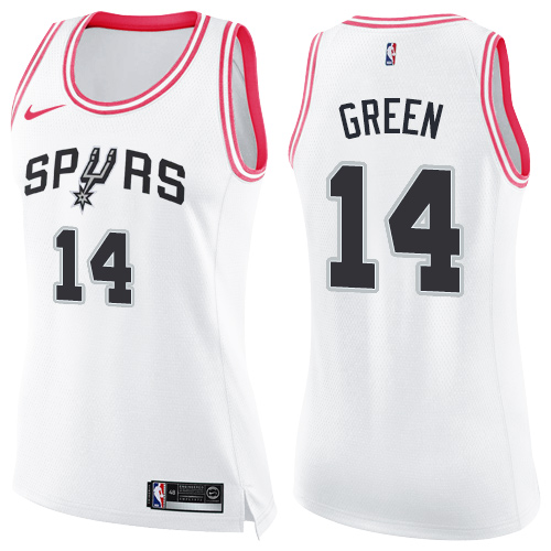 Women's Nike San Antonio Spurs #14 Danny Green Swingman White/Pink Fashion NBA Jersey