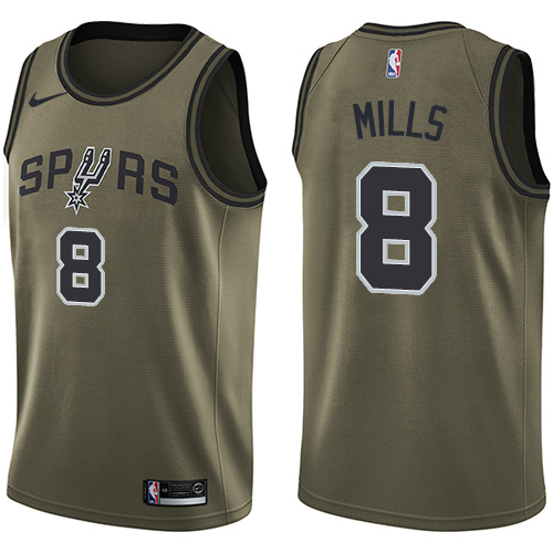 Youth Nike San Antonio Spurs #8 Patty Mills Swingman Green Salute to Service NBA Jersey