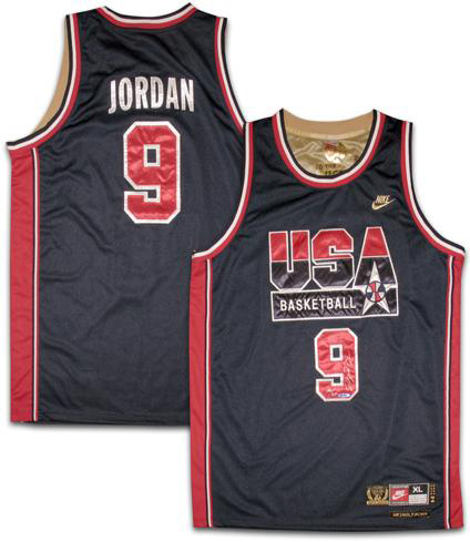 Men's Nike Team USA #9 Michael Jordan Authentic White Gold No. Basketball Jersey