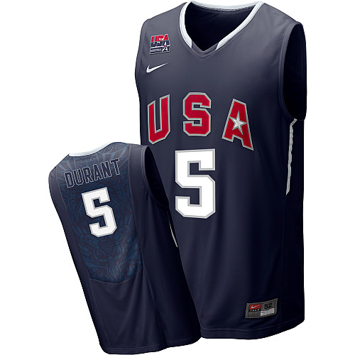 Men's Nike Team USA #5 Kevin Durant Authentic White 2010 World Basketball Tournament Jersey