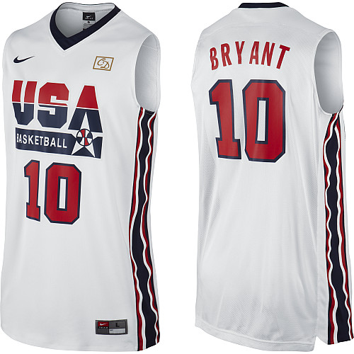 Men's Nike Team USA #10 Kobe Bryant Swingman White 2012 Olympic Retro Basketball Jersey