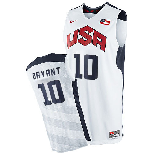 Men's Nike Team USA #10 Kobe Bryant Swingman White 2012 Olympics Basketball Jersey