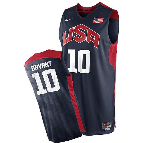 Men's Nike Team USA #10 Kobe Bryant Authentic Navy Blue 2012 Olympics Basketball Jersey