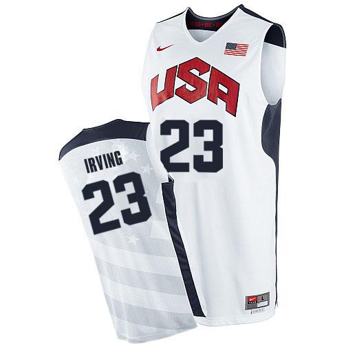 Men's Nike Team USA #23 Kyrie Irving Authentic White 2012 Olympics Basketball Jersey