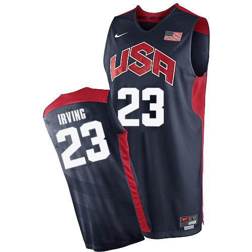 Men's Nike Team USA #23 Kyrie Irving Authentic Navy Blue 2012 Olympics Basketball Jersey