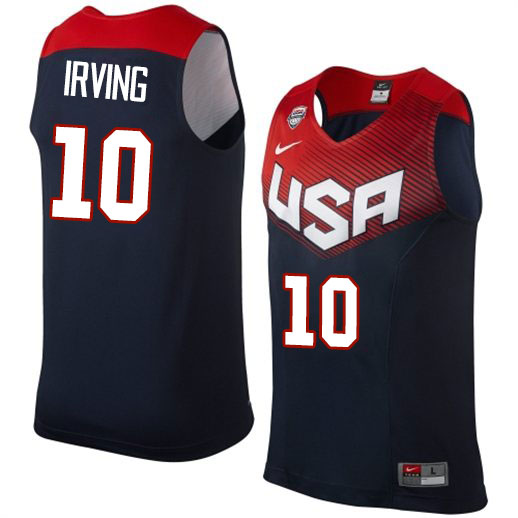 Men's Nike Team USA #10 Kyrie Irving Authentic Navy Blue 2014 Dream Team Basketball Jersey