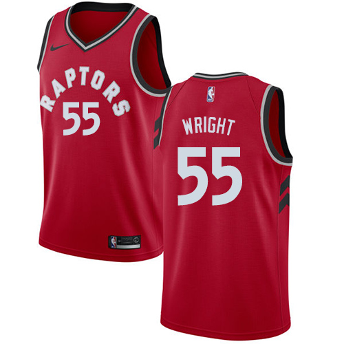 Men's Nike Toronto Raptors #55 Delon Wright Swingman Red Road NBA Jersey - Icon Edition