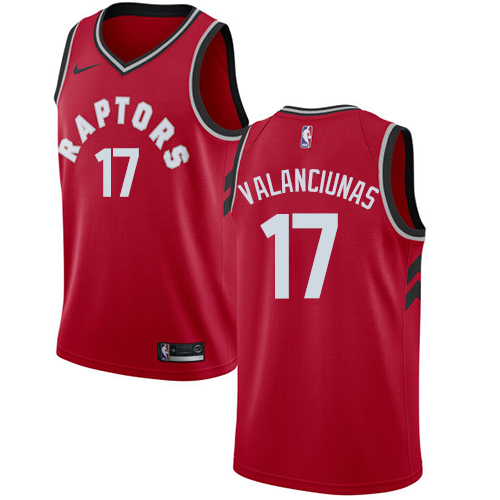 Men's Nike Toronto Raptors #17 Jonas Valanciunas Swingman Red Road NBA Jersey - Icon Edition