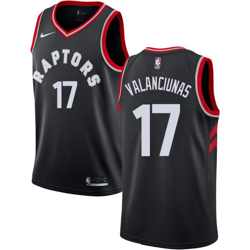 Men's Nike Toronto Raptors #17 Jonas Valanciunas Authentic Black Alternate NBA Jersey Statement Edition