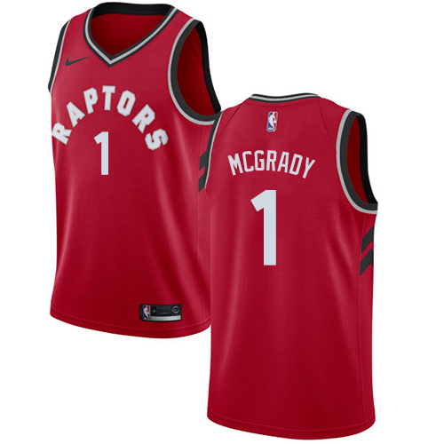 Men's Nike Toronto Raptors #1 Tracy Mcgrady Swingman Red Road NBA Jersey - Icon Edition