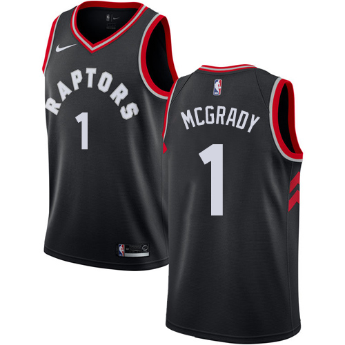 Men's Nike Toronto Raptors #1 Tracy Mcgrady Authentic Black Alternate NBA Jersey Statement Edition