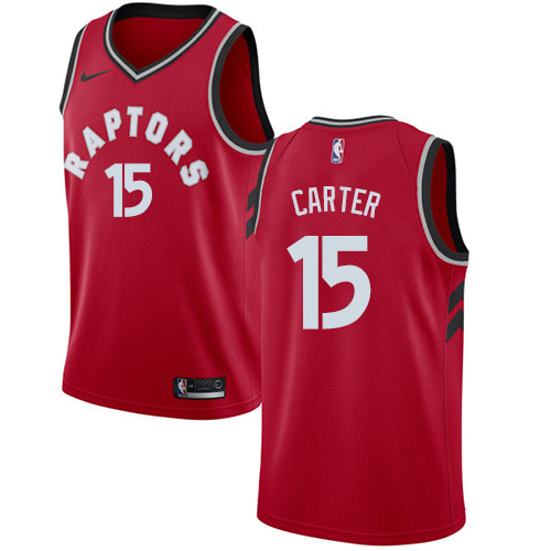 Men's Nike Toronto Raptors #15 Vince Carter Swingman Red Road NBA Jersey - Icon Edition