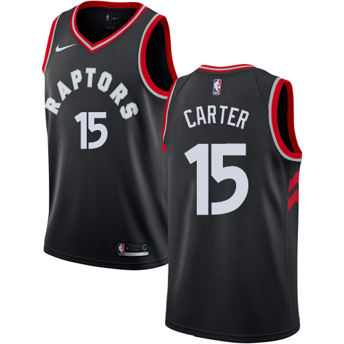 Men's Nike Toronto Raptors #15 Vince Carter Authentic Black Alternate NBA Jersey Statement Edition