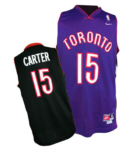 Men's Nike Toronto Raptors #15 Vince Carter Authentic Black/Purple Throwback NBA Jersey