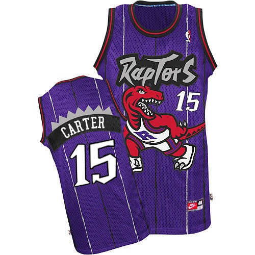 Men's Nike Toronto Raptors #15 Vince Carter Authentic Purple Throwback NBA Jersey