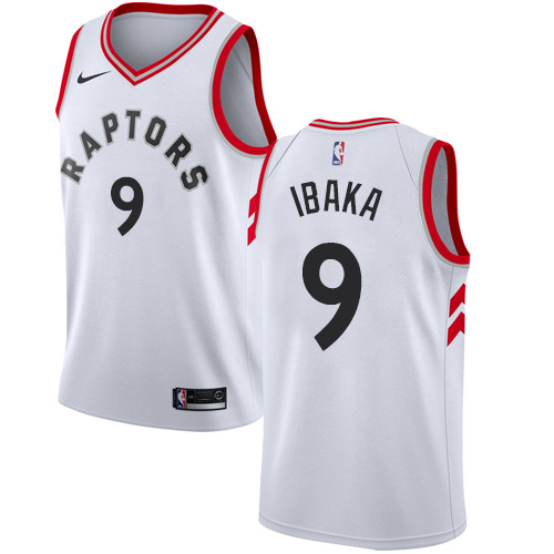 Men's Adidas Toronto Raptors #9 Serge Ibaka Authentic White Home NBA Jersey