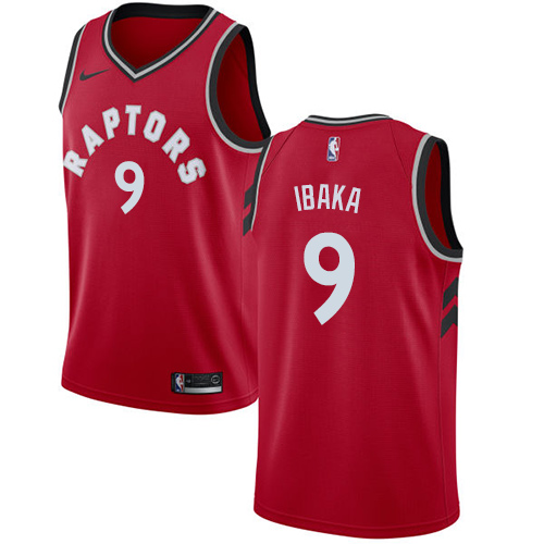 Men's Nike Toronto Raptors #9 Serge Ibaka Swingman Red Road NBA Jersey - Icon Edition