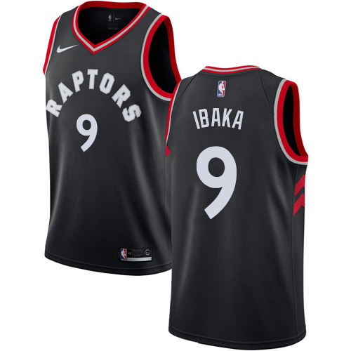 Men's Nike Toronto Raptors #9 Serge Ibaka Authentic Black Alternate NBA Jersey Statement Edition