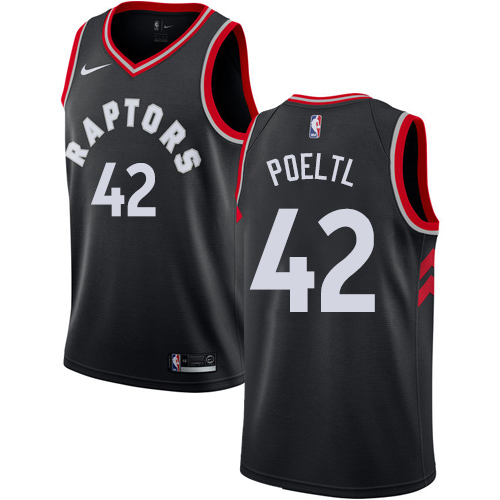 Men's Nike Toronto Raptors #42 Jakob Poeltl Authentic Black Alternate NBA Jersey Statement Edition