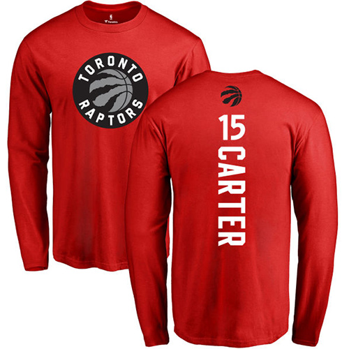 NBA Nike Toronto Raptors #15 Vince Carter Red Backer Long Sleeve T-Shirt