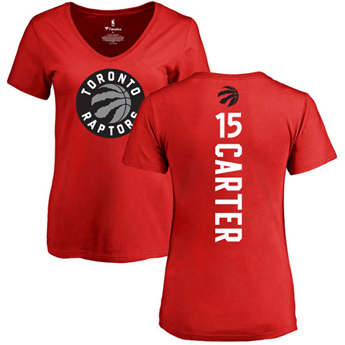 NBA Women's Nike Toronto Raptors #15 Vince Carter Red Backer T-Shirt