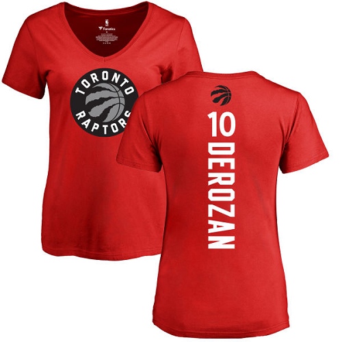NBA Women's Nike Toronto Raptors #10 DeMar DeRozan Red Backer T-Shirt