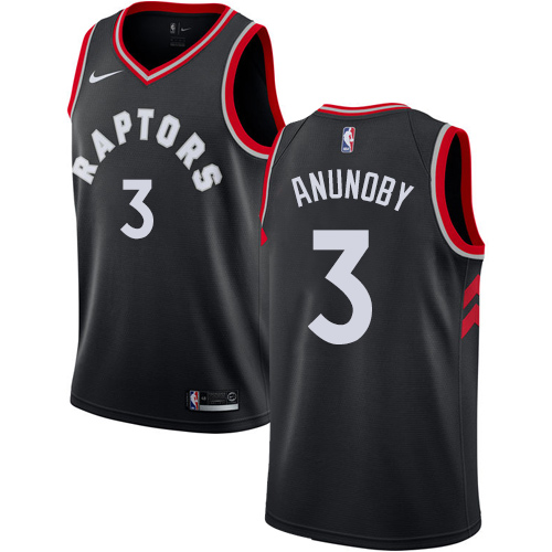 Men's Nike Toronto Raptors #3 OG Anunoby Authentic Black Alternate NBA Jersey Statement Edition