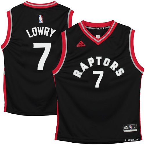 Men's Adidas Toronto Raptors #7 Kyle Lowry Authentic Black NBA Jersey