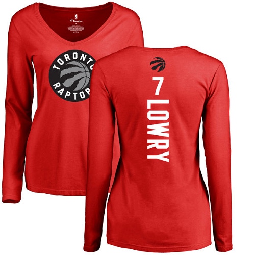 NBA Women's Nike Toronto Raptors #7 Kyle Lowry Red Backer Long Sleeve T-Shirt